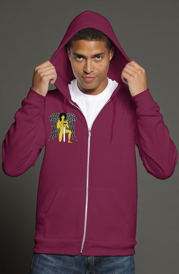 zip hoody maroon